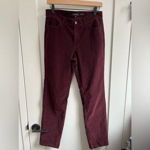 Lafayette 148 Burgundy Corduroy Thompson Pants Size 8